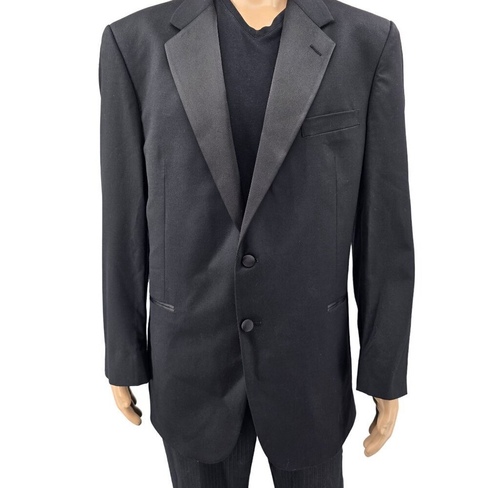 Lubiam Loro Piana Black Two Button Tuxedo Jacket, Men's 44L